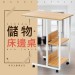 愛美百貨｜簡約雙層收納電腦桌 附輪 邊桌 多功能  胡桃A068-BN